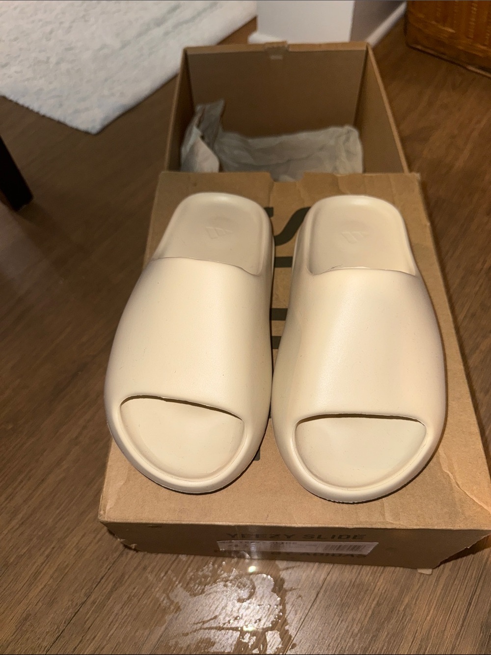 adidas YEEZY Kids Slide Sandals in Bone